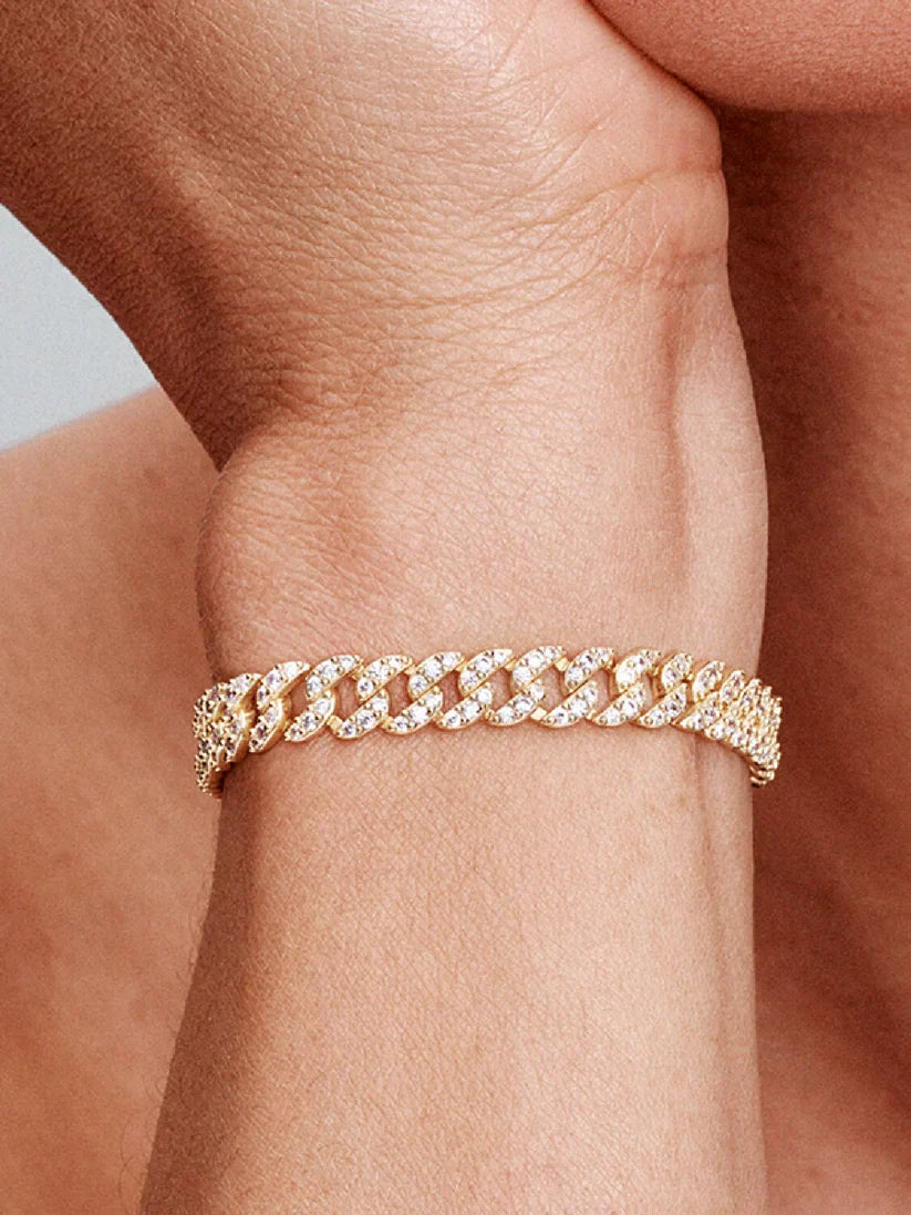 Cubansk armbånd med moissanite