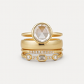 Vintage guldring med zirkon