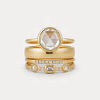 Vintage guldring med zirkon