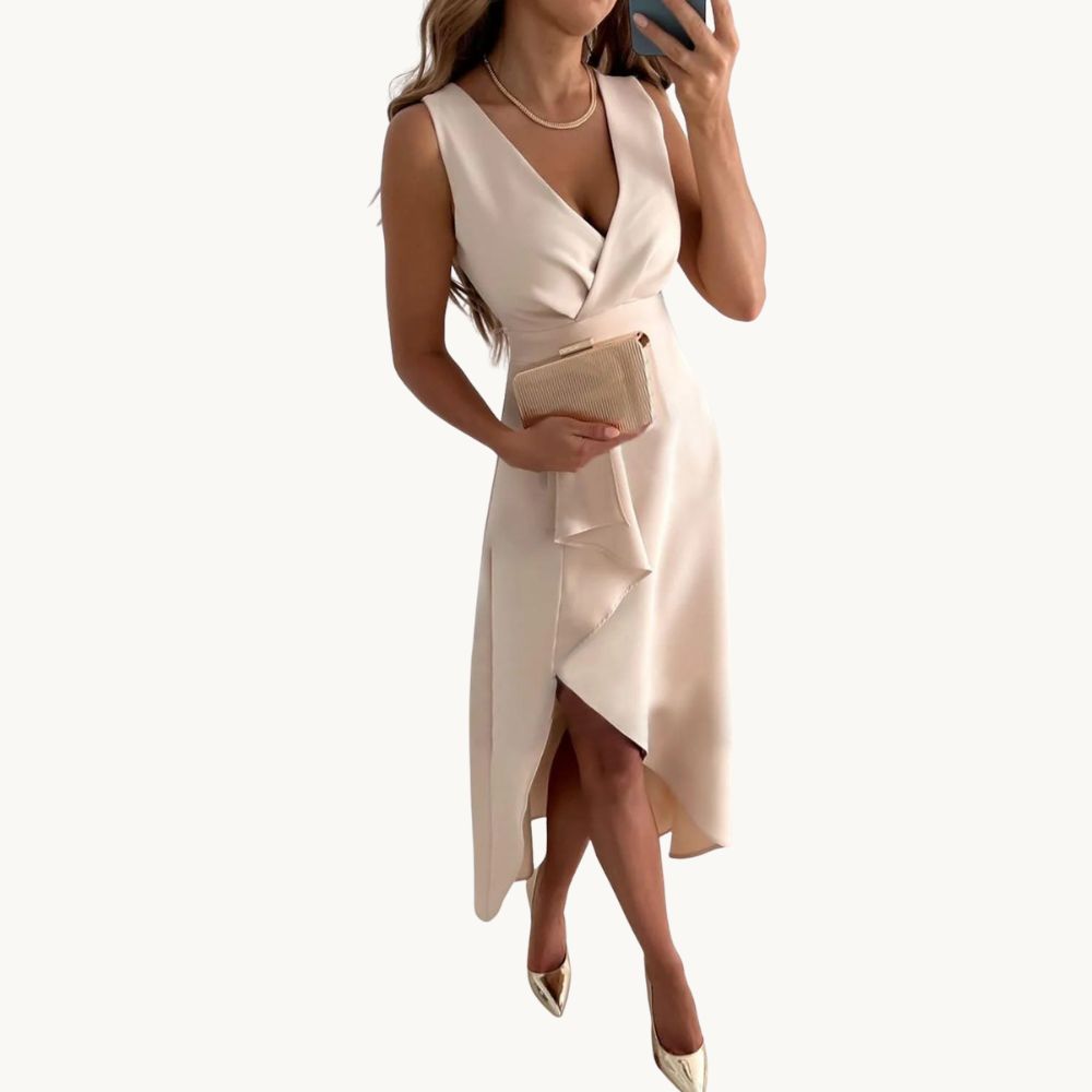Sophie | Elegant Midi Dress with V-Neck