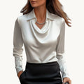 Rose – Draperet Satin Top med Luksuriøs Finish