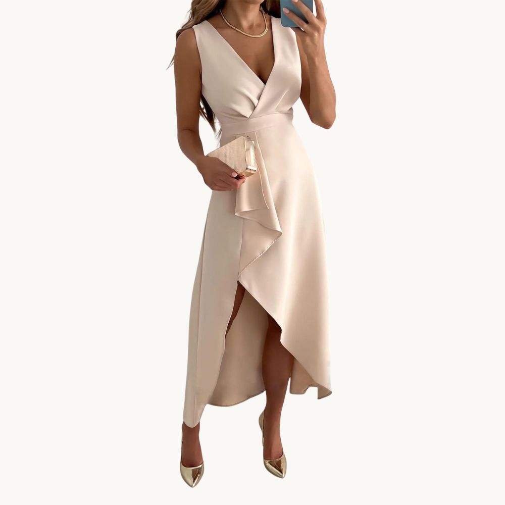 Sophie | Elegant Midi Dress with V-Neck