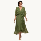 Marta™️ | Chiffon kjole med V-udskæring