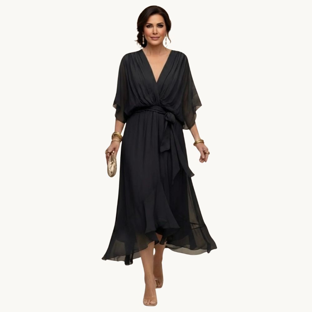 Marta™️ | Chiffon kjole med V-udskæring