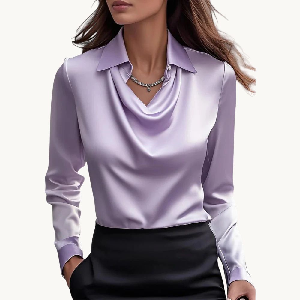Rose – Draperet Satin Top med Luksuriøs Finish