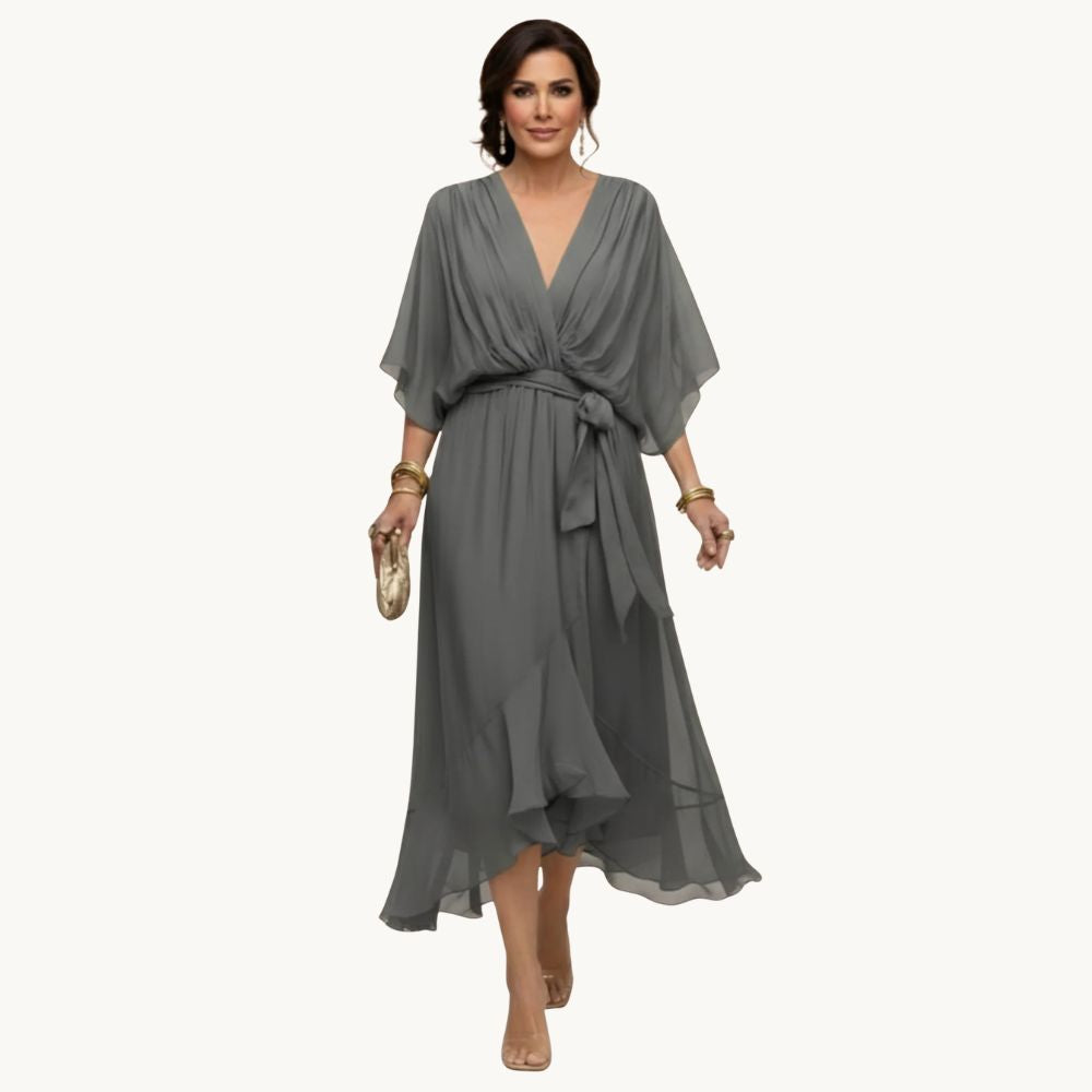 Marta™️ | Chiffon kjole med V-udskæring
