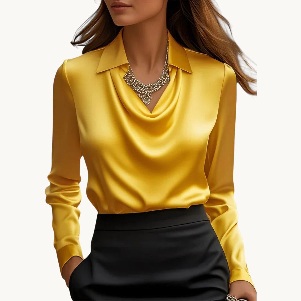 Rose – Draperet Satin Top med Luksuriøs Finish