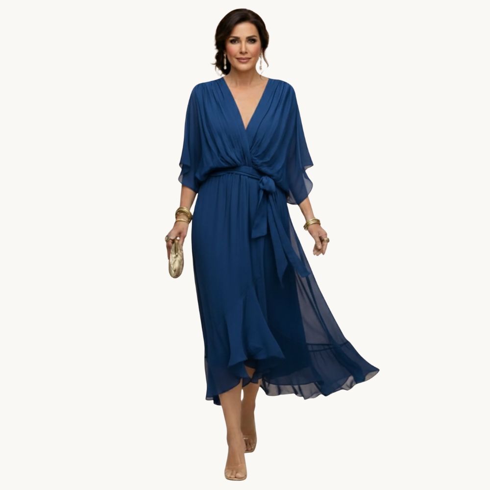 Marta™️ | Chiffon kjole med V-udskæring