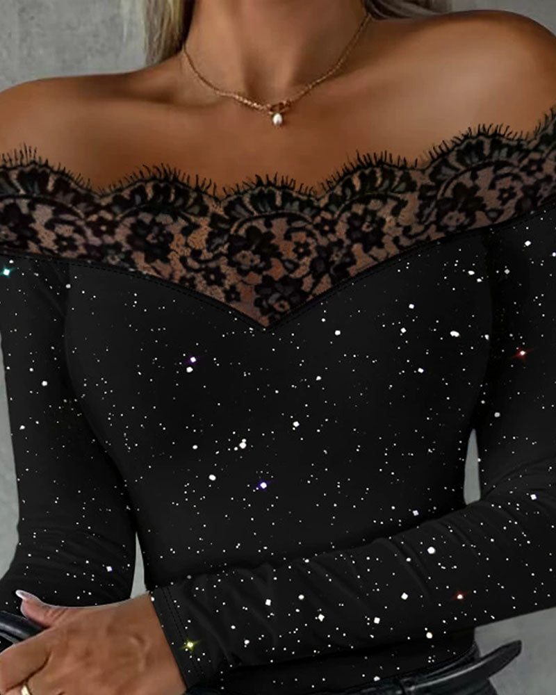 Glimmer – Skulderløs Glitter Top til festlige lejligheder
