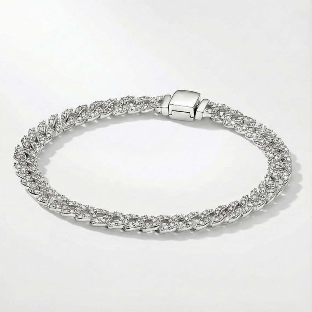Cubansk armbånd med moissanite