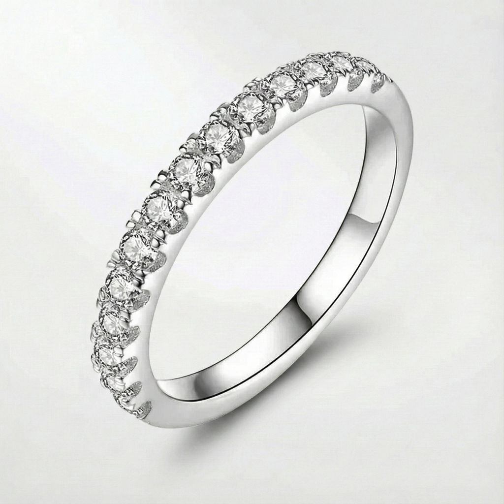 Vielsesring med moissanite