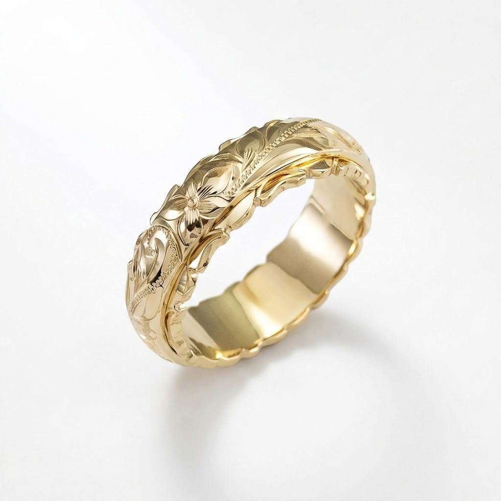 Mila – Guldring med blomst inspireret af antikken